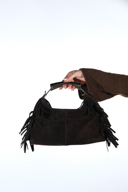 ASTREN - Bolso de hombro de ante marrón (Mujer)