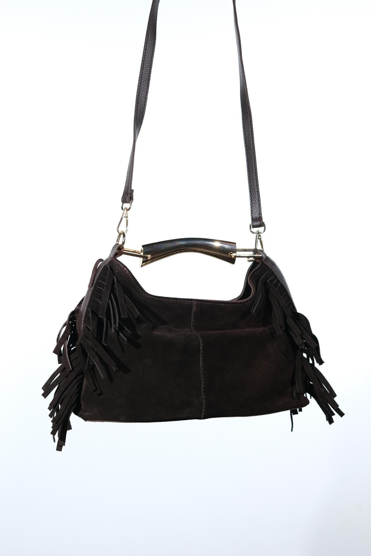 ASTREN - Bolso de hombro de ante marrón (Mujer)