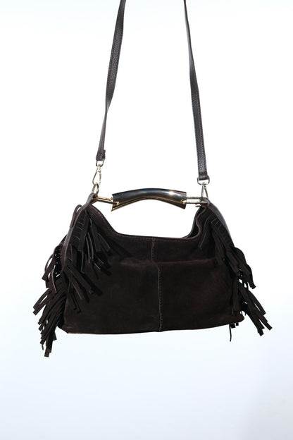 ASTREN - Bolso de hombro de ante marrón (Mujer)