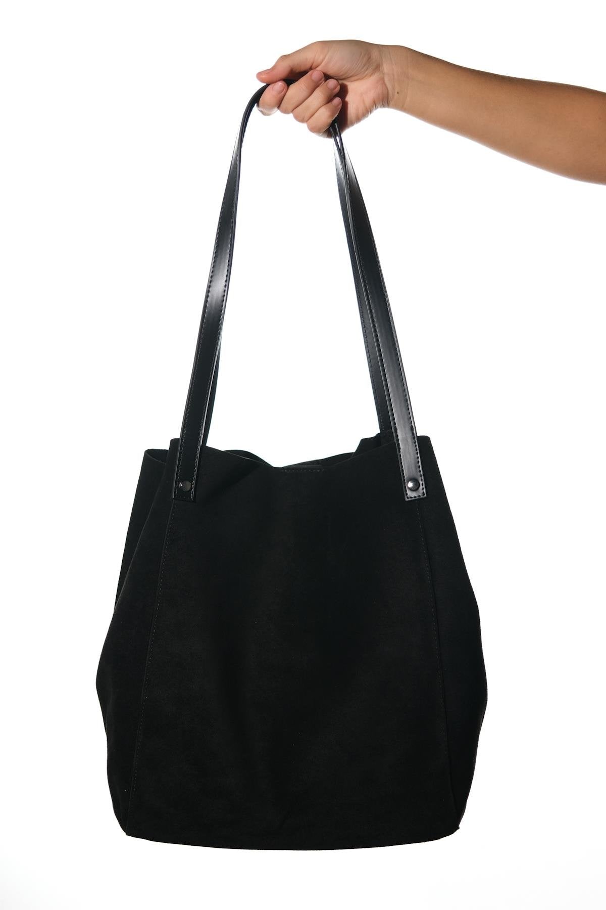 Alfred - Bolso de Hombro de Ante Negro (Mujer)