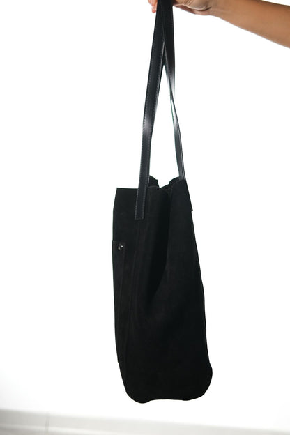Alfred - Bolso de Hombro de Ante Negro (Mujer)