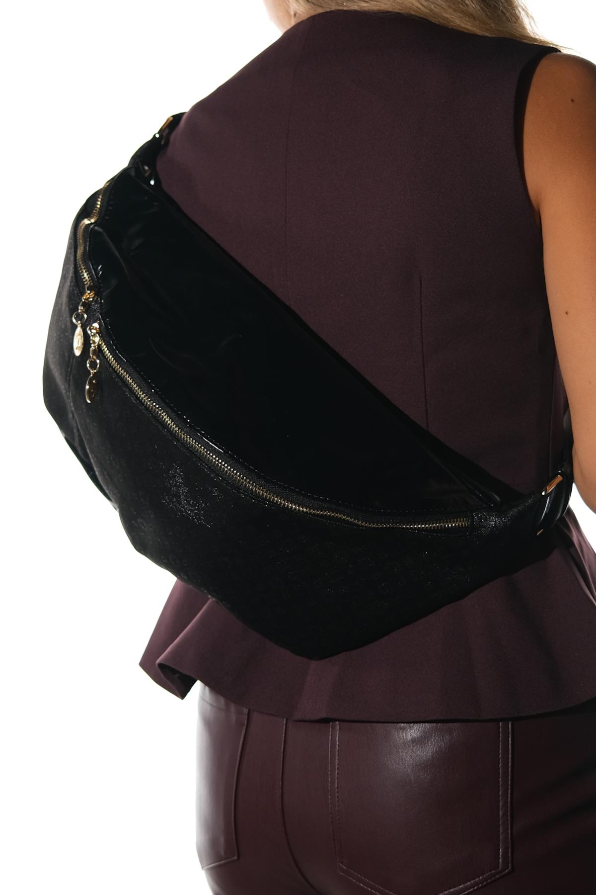 Venta - Riñonera estampada negra (mujer)