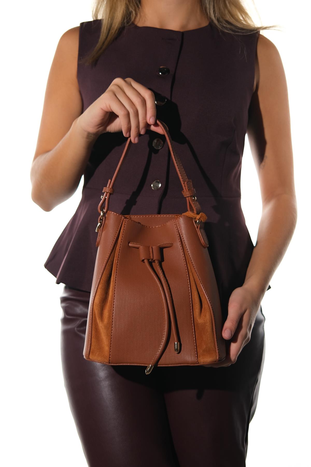 Maralis - Bolso de hombro de piel coñac (Mujer)
