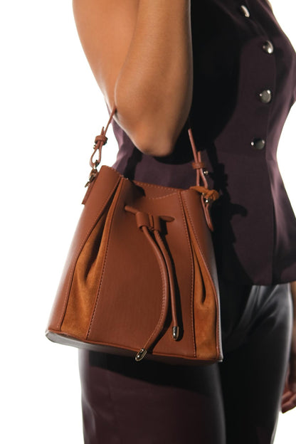 Maralis - Bolso de hombro de piel coñac (Mujer)