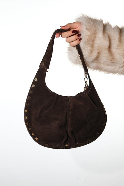 ANTINO - Bolso de Hombro de Cuero de Ante Coñac (Mujer)
