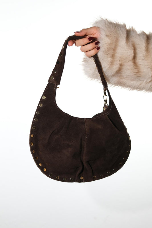 ANTINO - Bolso de Hombro de Cuero de Ante Coñac (Mujer)