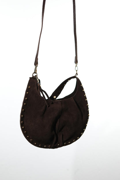 ANTINO - Bolso de Hombro de Cuero de Ante Coñac (Mujer)