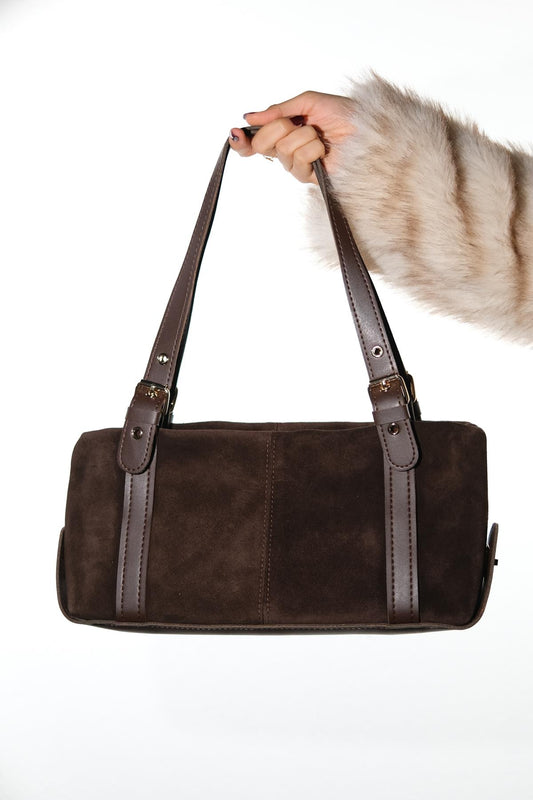 NERINA - Bolso de hombro de ante marrón (Mujer)