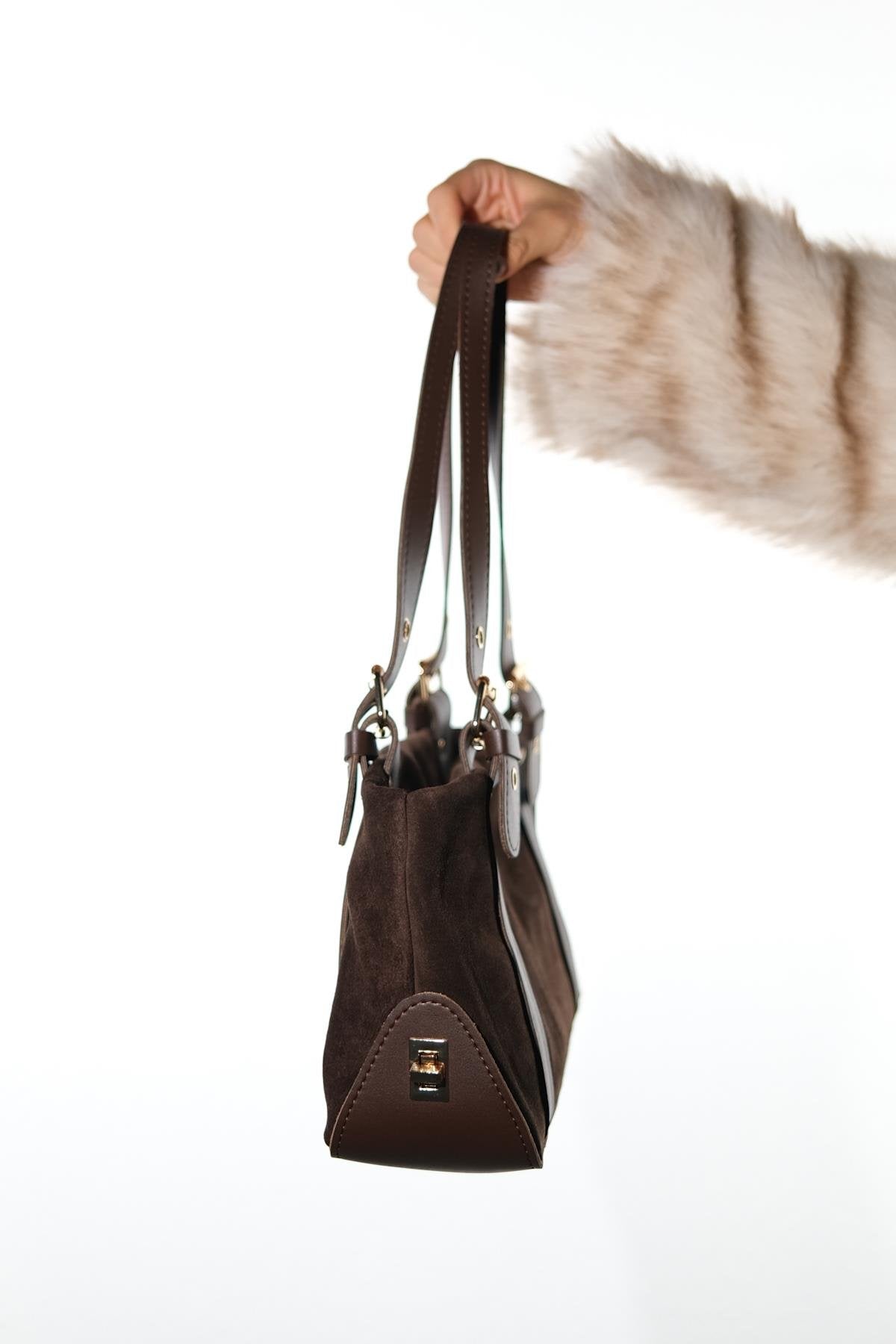 NERINA - Bolso de hombro de ante marrón (Mujer)