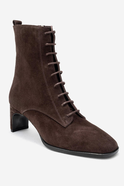 SUDY - Bota de Ante Marrón con Cordones (Mujer)