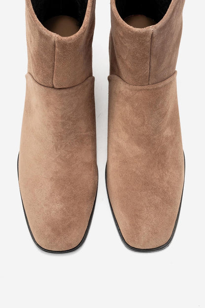 Nordy - Botas de cuero de gamuza coñac (mujer)