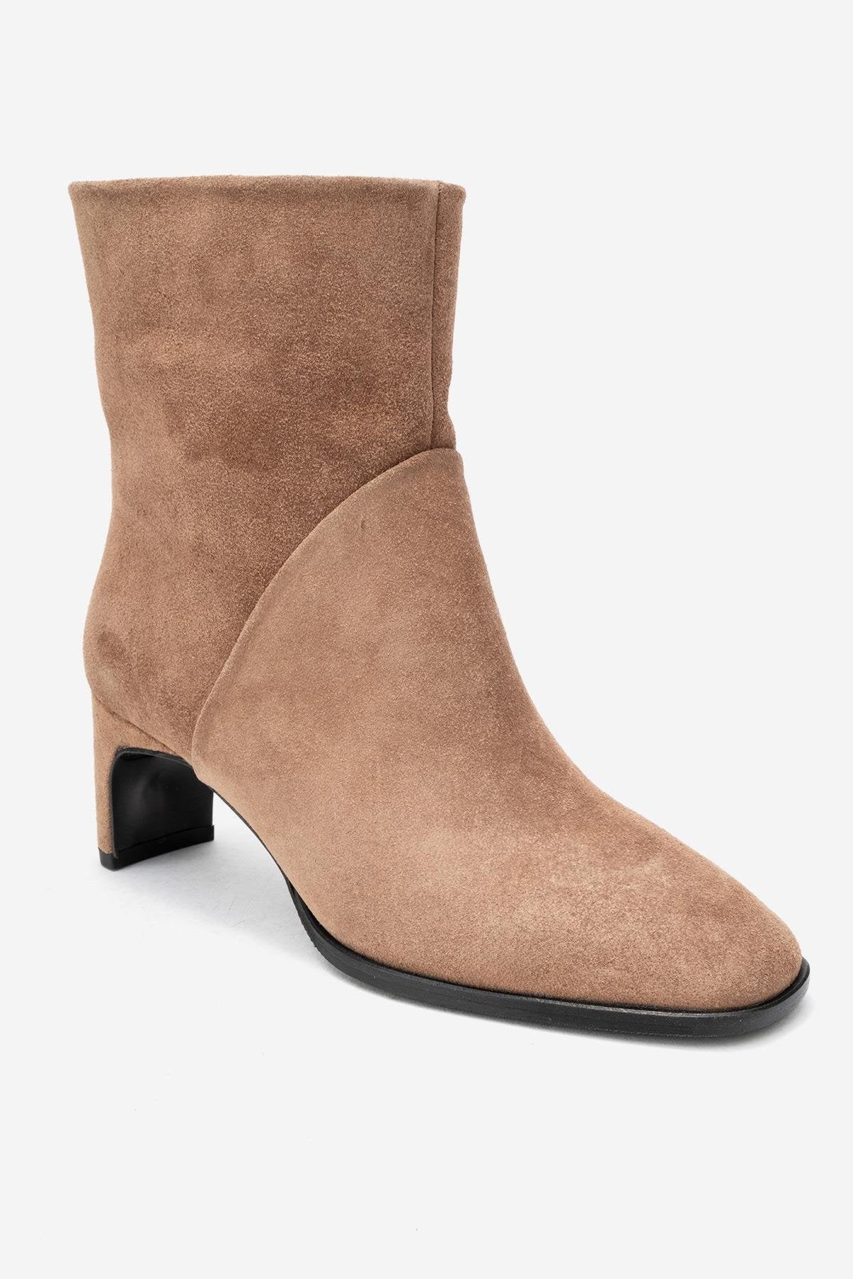 Nordy - Botas de cuero de gamuza coñac (mujer)