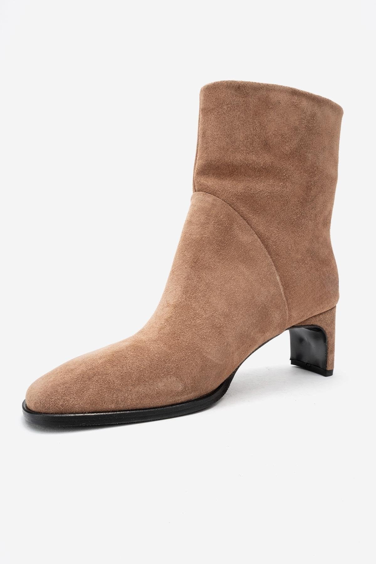 Nordy - Botas de cuero de gamuza coñac (mujer)