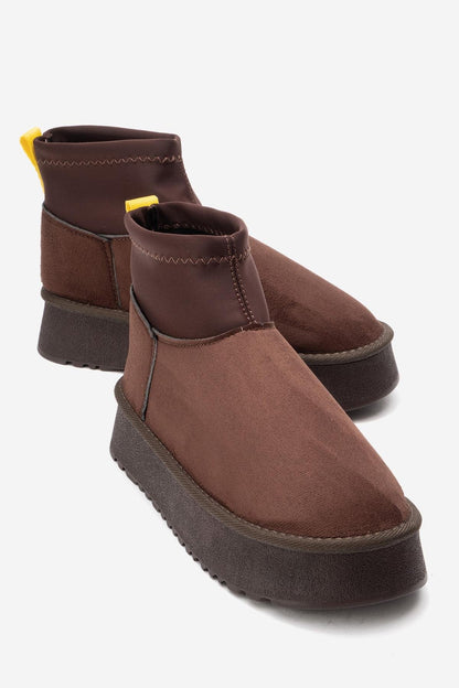 OVAR - Bota de plataforma de ante marrón (Mujer)