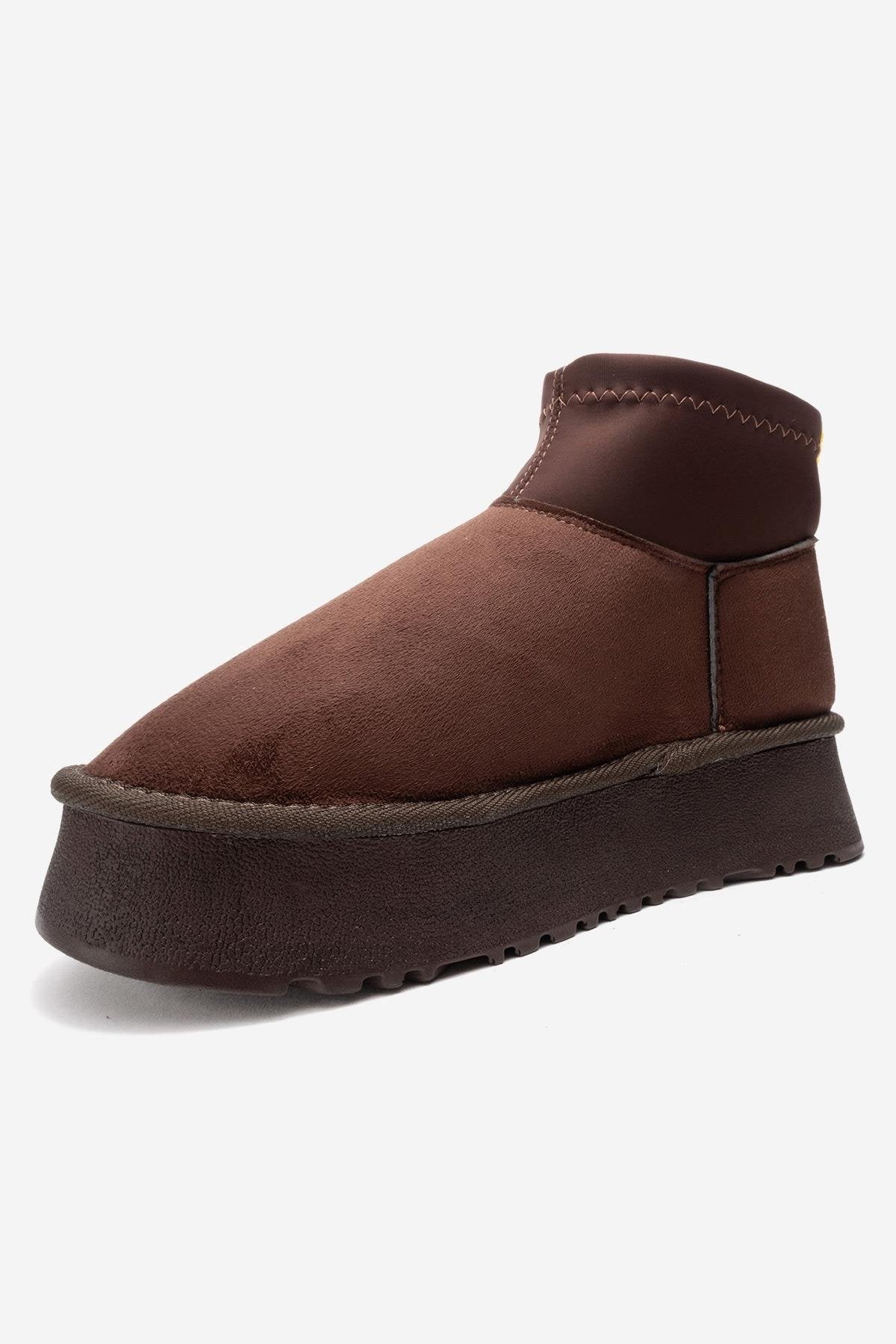 OVAR - Bota de plataforma de ante marrón (Mujer)
