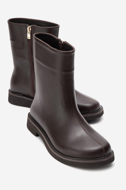 Lucano - Brown Leather Ankle Boot (Women)