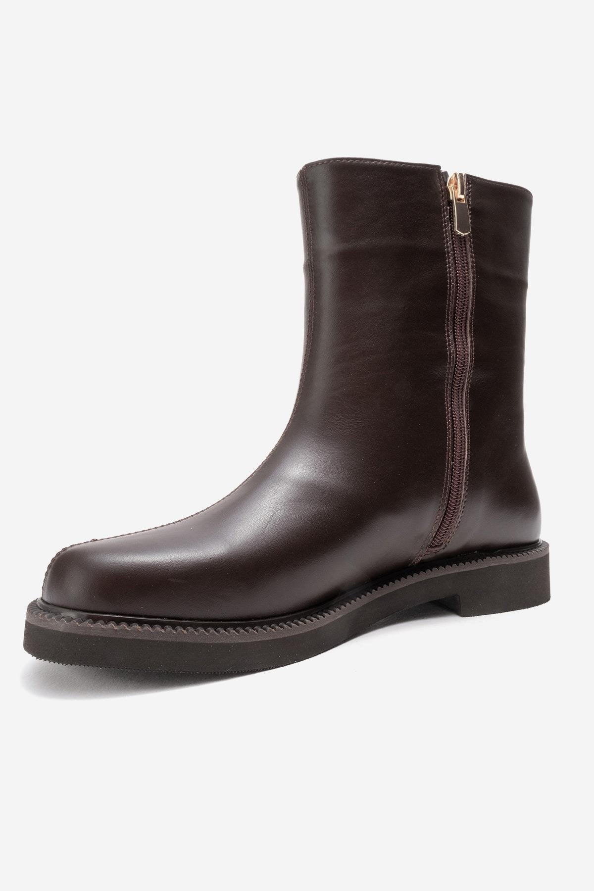 Lucano - Brown Leather Ankle Boot (Women)