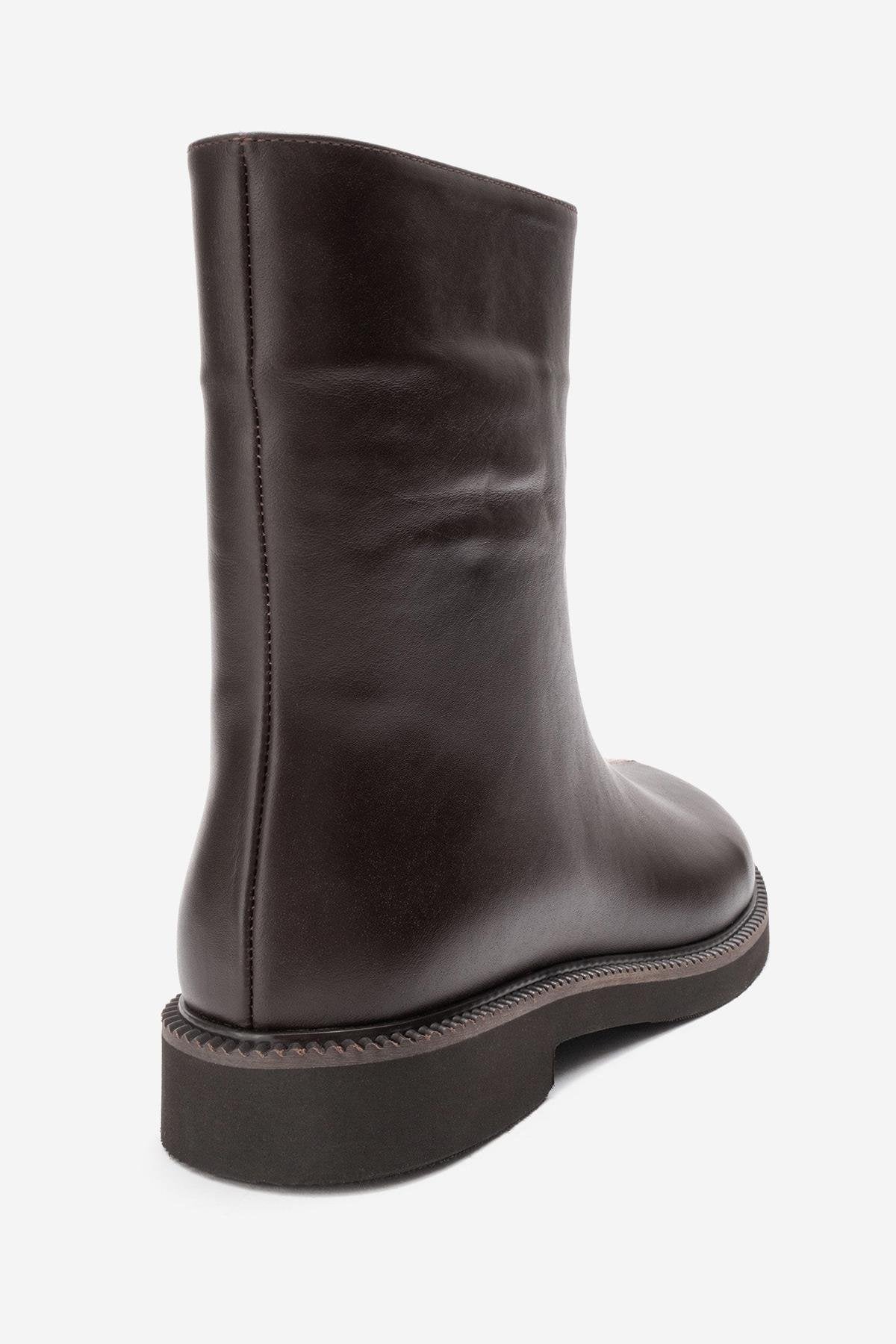 Lucano - Brown Leather Ankle Boot (Women)