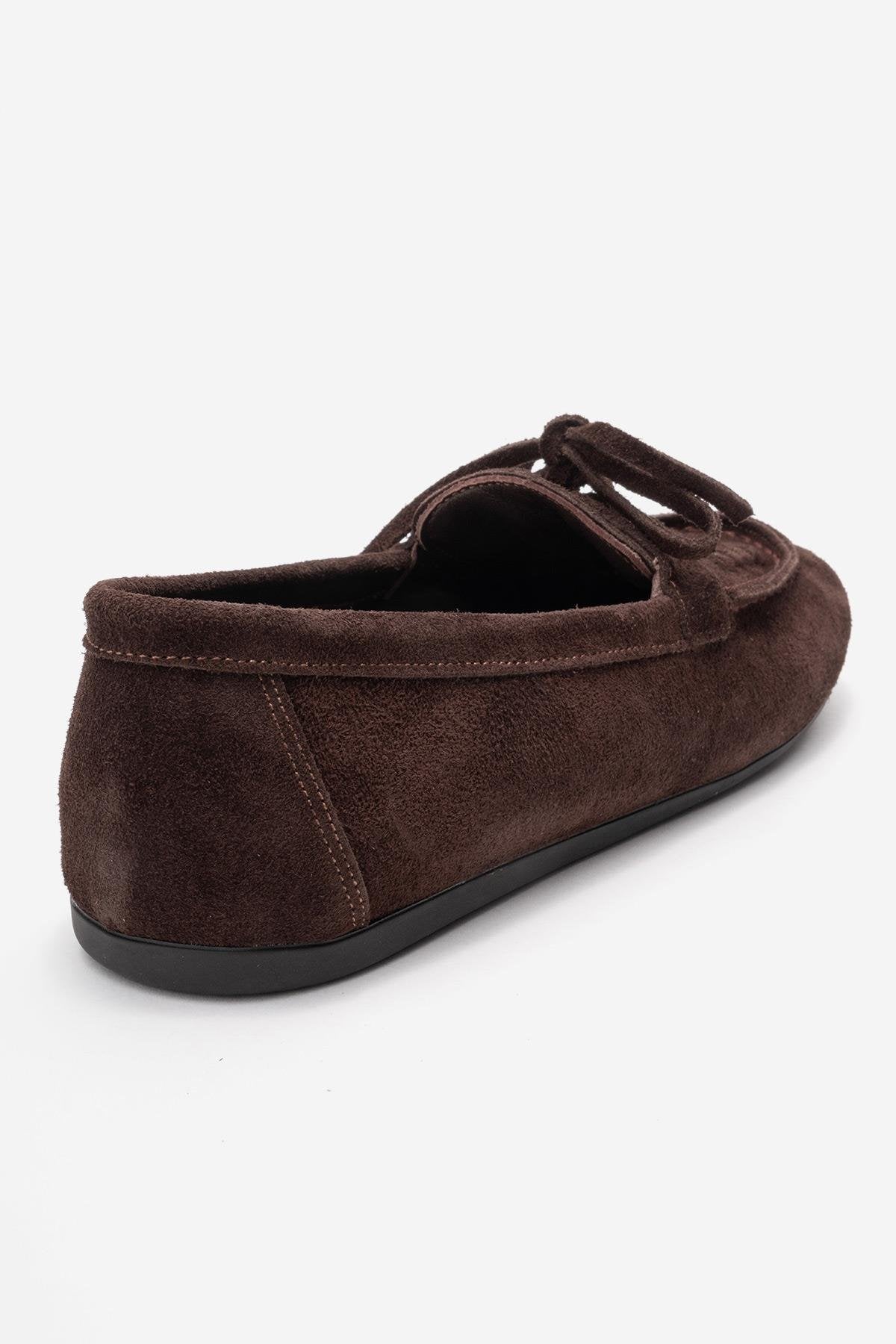 Lorven - Mocasin de cordones de ante marrón (Mujer)