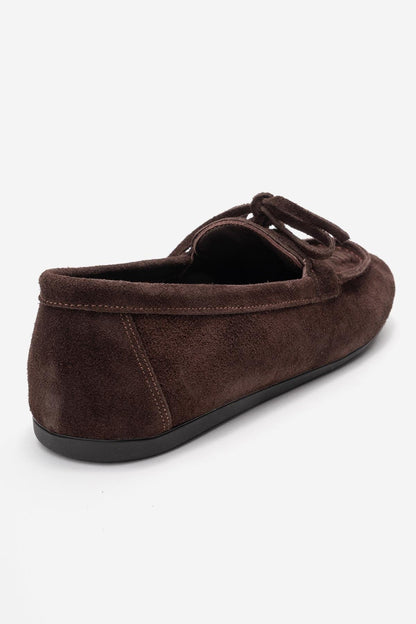 Lorven - Mocasin de cordones de ante marrón (Mujer)