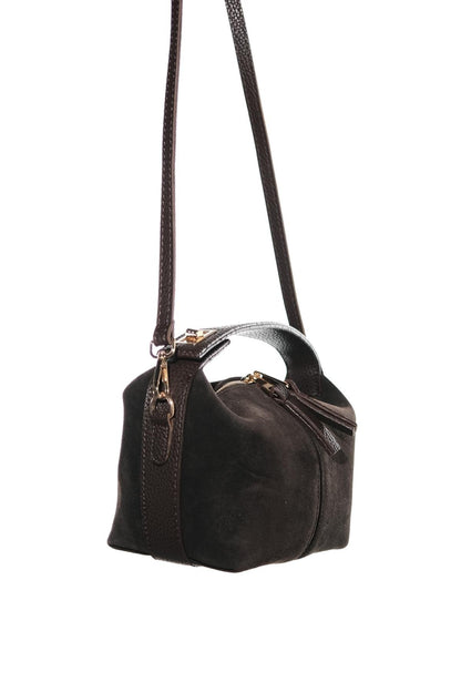 Island - Brown Suede Leather Shoulder Bag (Women)