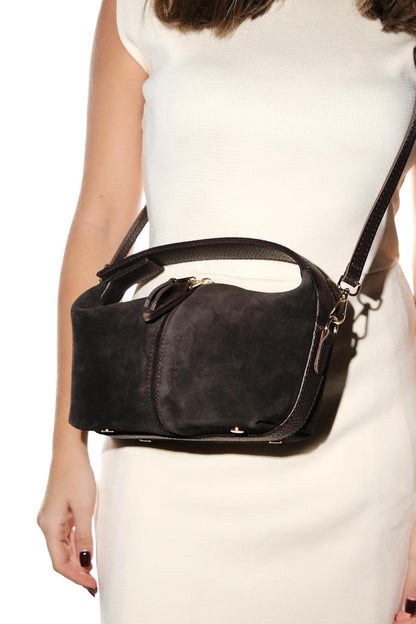Island - Brown Suede Leather Shoulder Bag (Women)