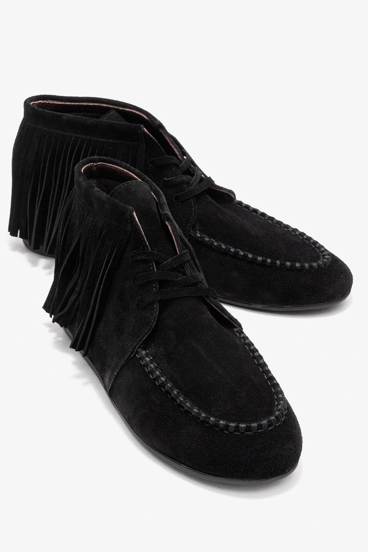Raux - Botín de cuero de gamuza negro (Mujer)
