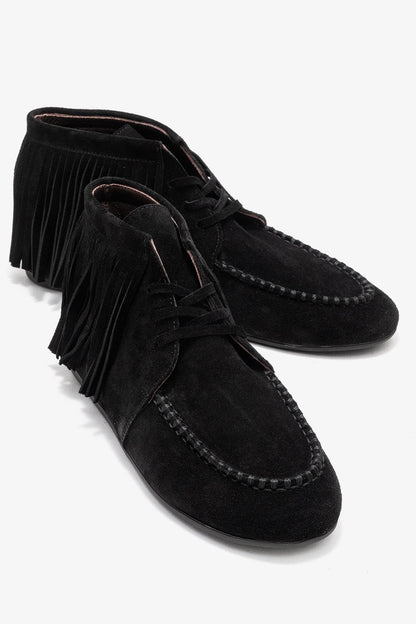 Raux - Botín de cuero de gamuza negro (Mujer)