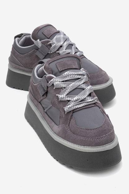 Riven - Zapatillas con plataforma de ante gris (Mujer)