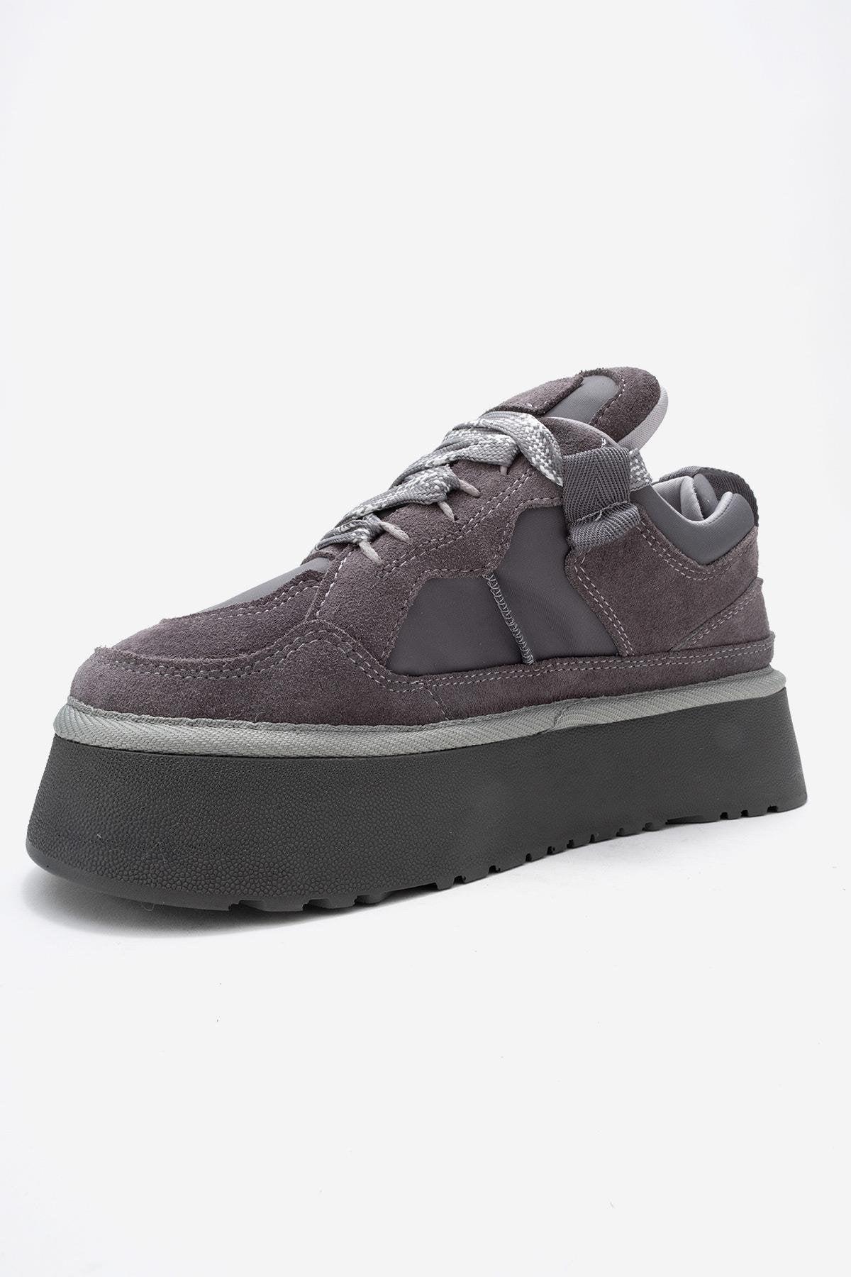 Riven - Zapatillas con plataforma de ante gris (Mujer)