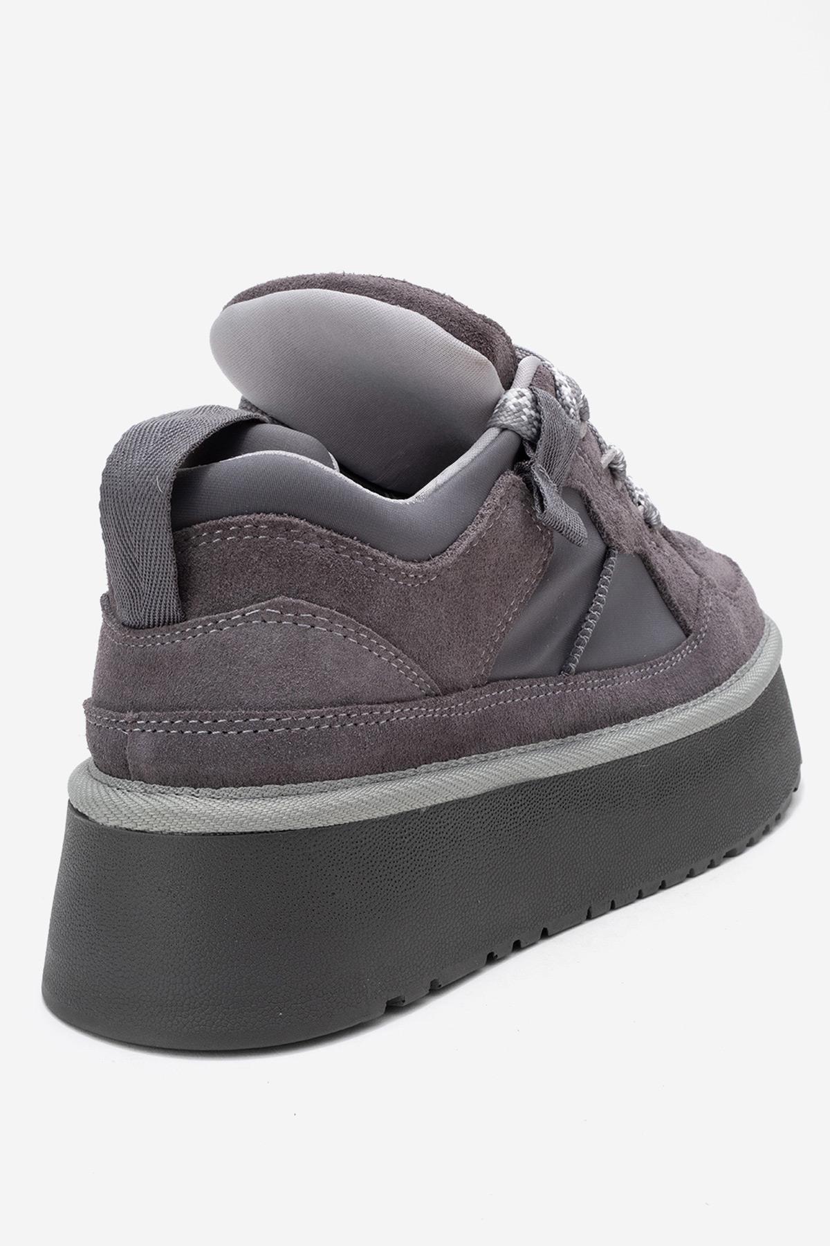 Riven - Zapatillas con plataforma de ante gris (Mujer)