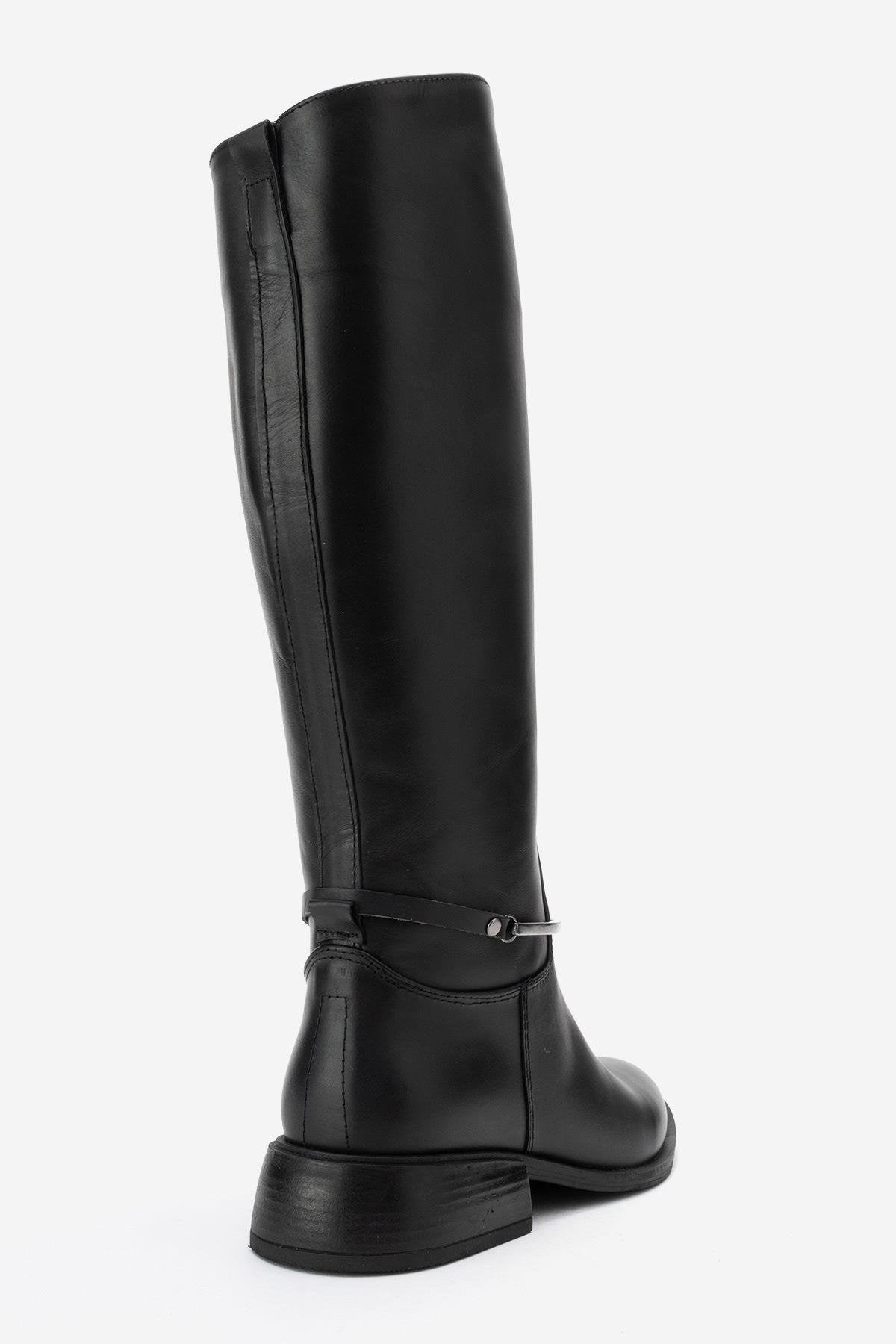 Ansel - Bota de montar de cuero negro (Mujer)