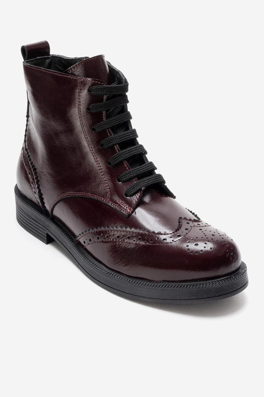 Nelvy - Burgundy Patent Leather Boot (Women)