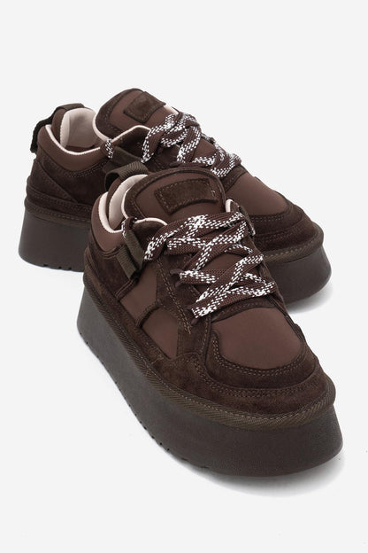 Riven - Zapatilla de Plataforma de Ante Marrón (Mujer)