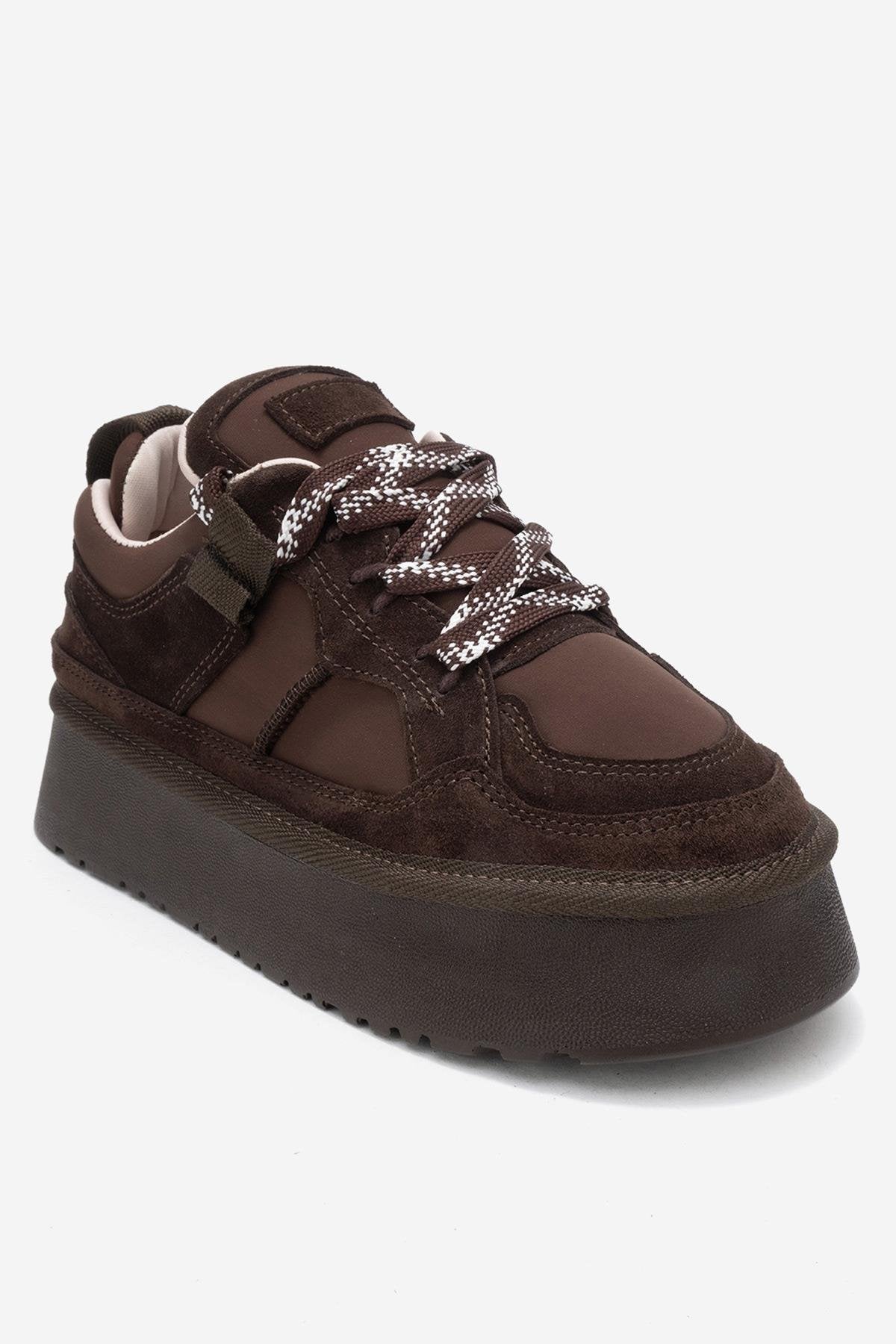 Riven - Zapatilla de Plataforma de Ante Marrón (Mujer)