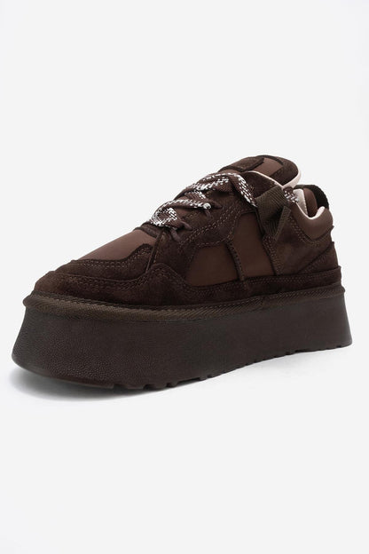 Riven - Zapatilla de Plataforma de Ante Marrón (Mujer)
