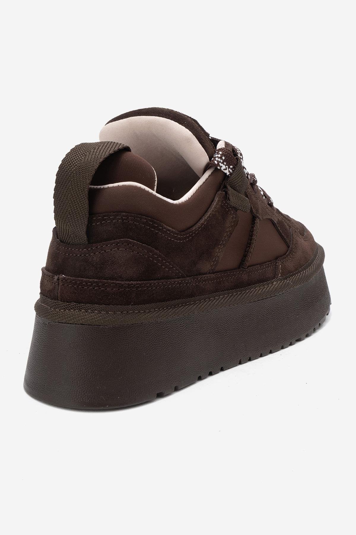 Riven - Zapatilla de Plataforma de Ante Marrón (Mujer)