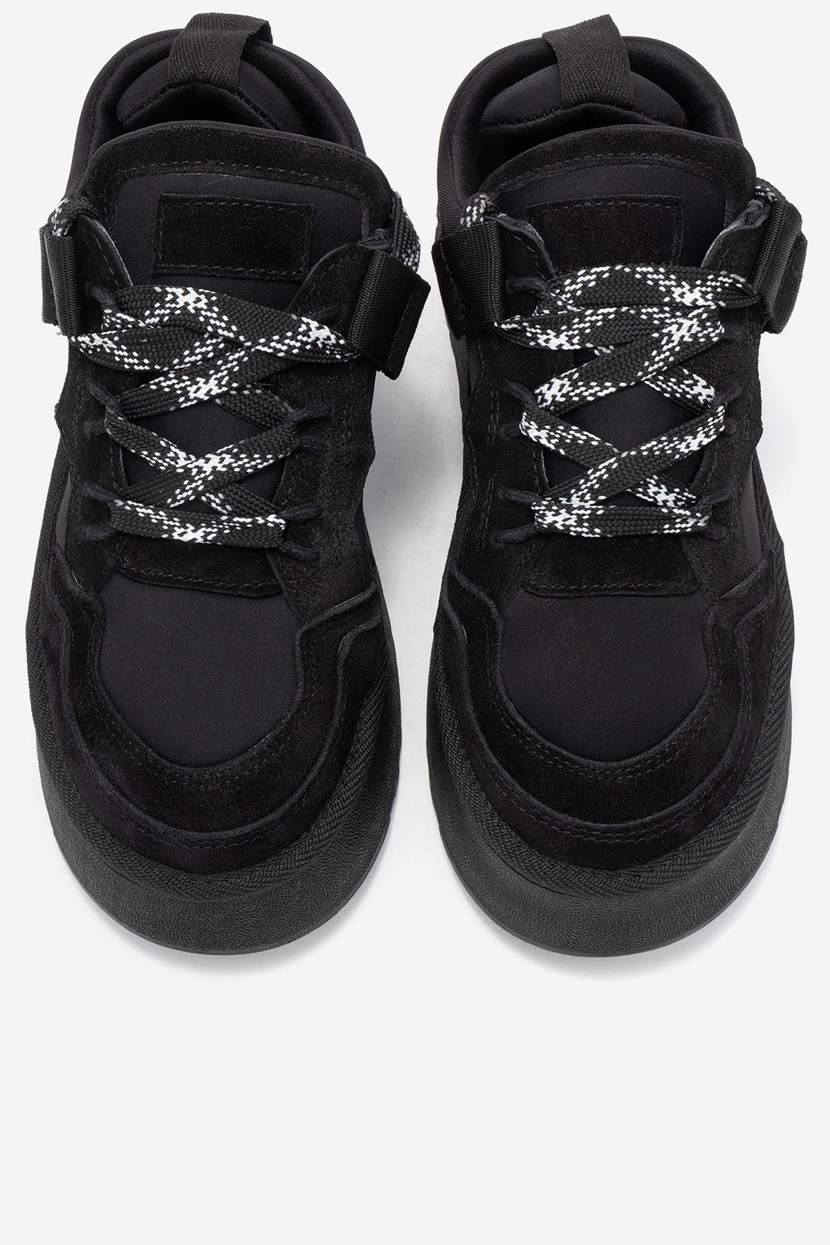 Riven - Zapatilla de plataforma de piel de ante negra (Mujer)