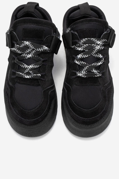 Riven - Zapatilla de plataforma de piel de ante negra (Mujer)