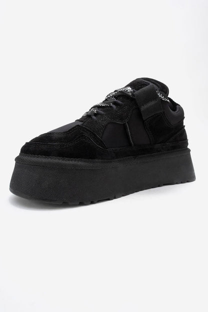 Riven - Zapatilla de plataforma de piel de ante negra (Mujer)