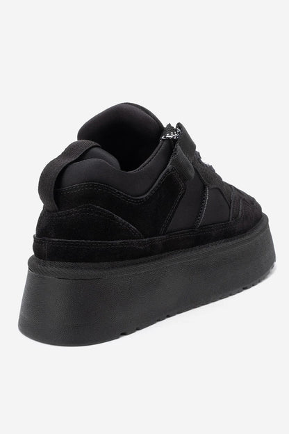 Riven - Zapatilla de plataforma de piel de ante negra (Mujer)