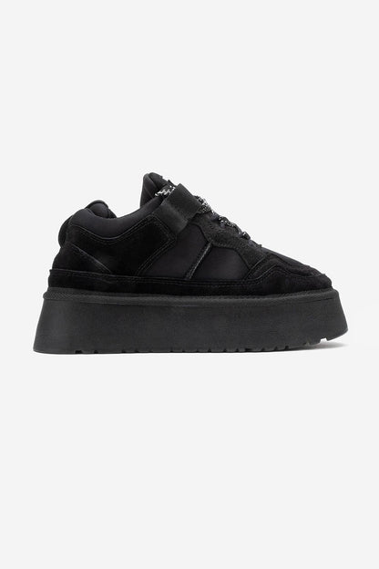 Riven - Zapatilla de plataforma de piel de ante negra (Mujer)
