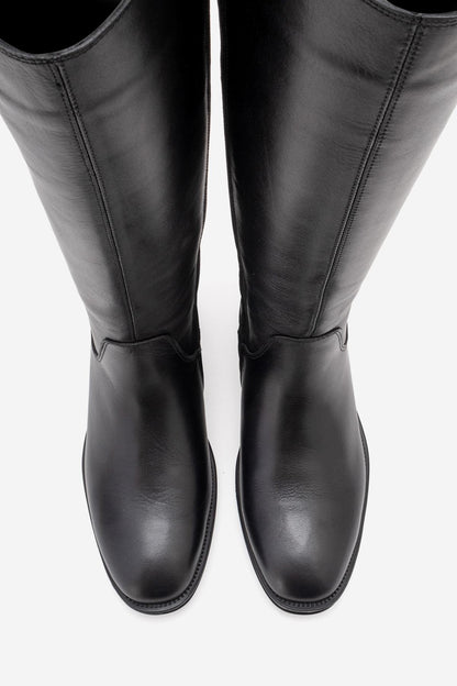 Ruiz - Bota alta de cuero negro (Mujer)