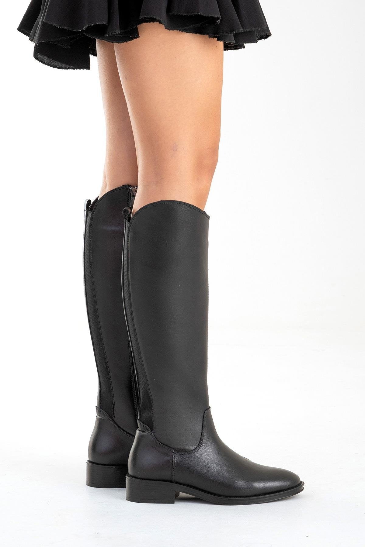 Ruiz - Bota alta de cuero negro (Mujer)