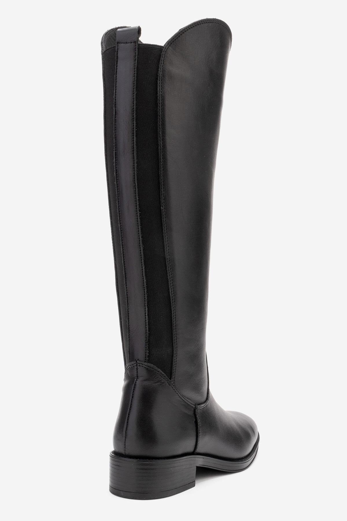 Ruiz - Bota alta de cuero negro (Mujer)