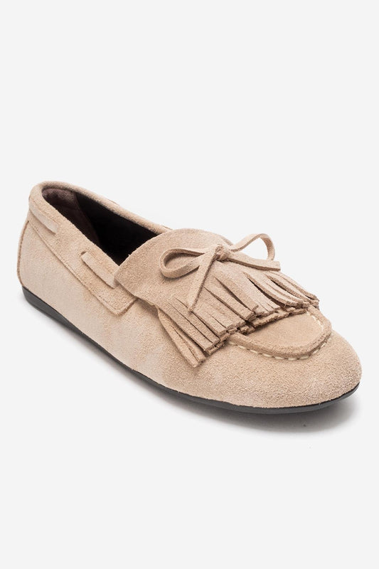 Axeli - Mocasín de borlas de ante color beis (Mujer)