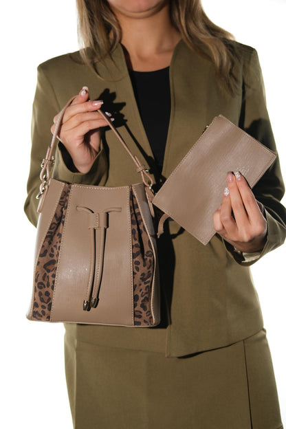 Maralis - Bolso de hombro de piel color visón (Mujer)