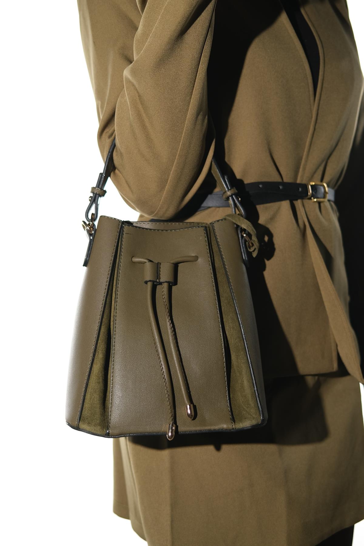 Maralis - Bolso de hombro de piel caqui (mujer)