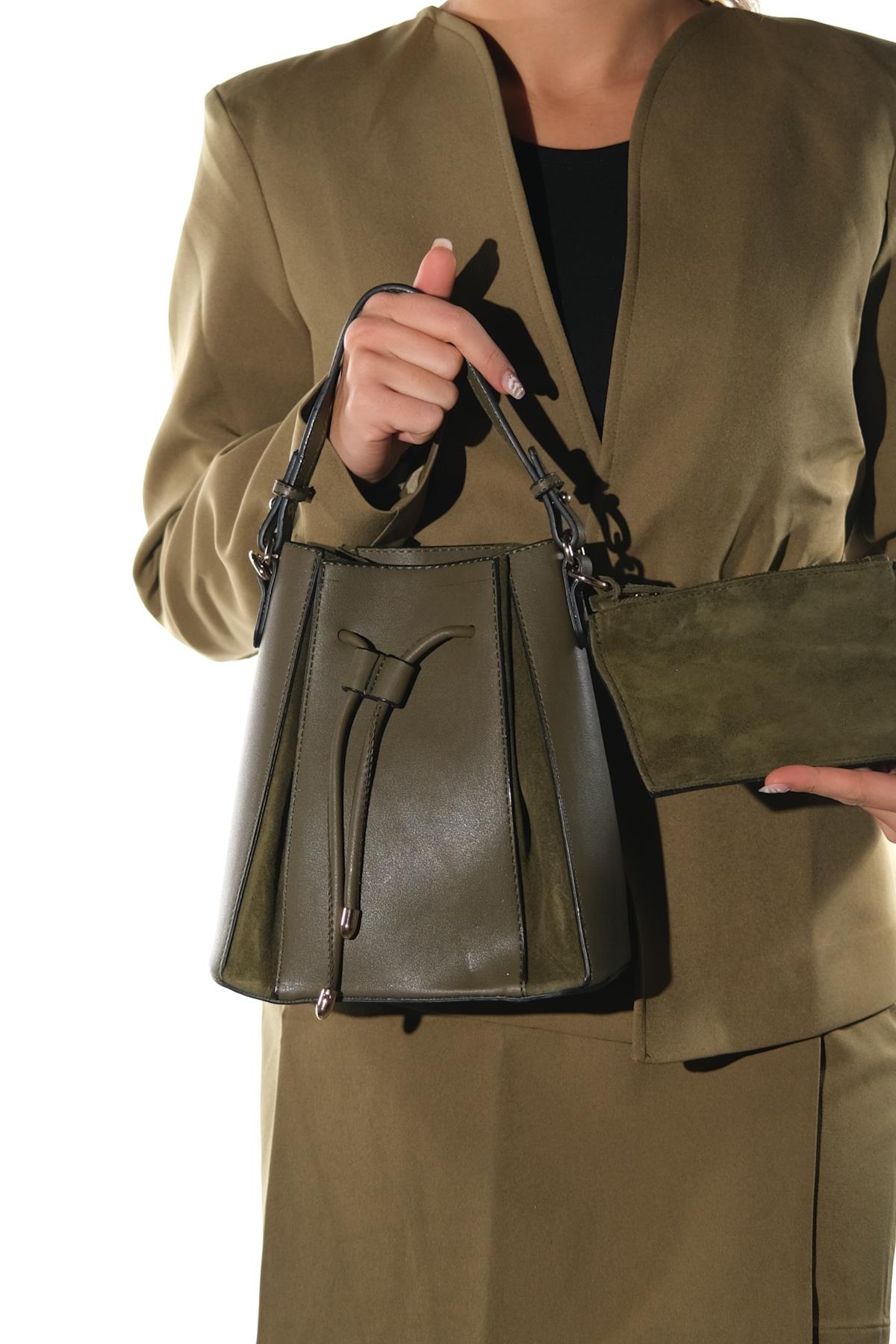 Maralis - Bolso de hombro de piel caqui (mujer)
