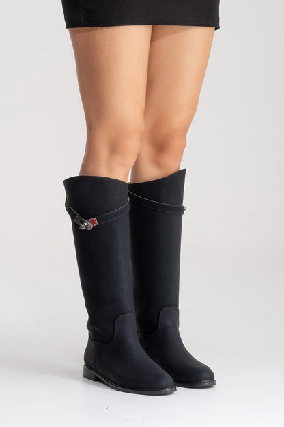 Bota de montar Yoko de nubuc negro (mujer)